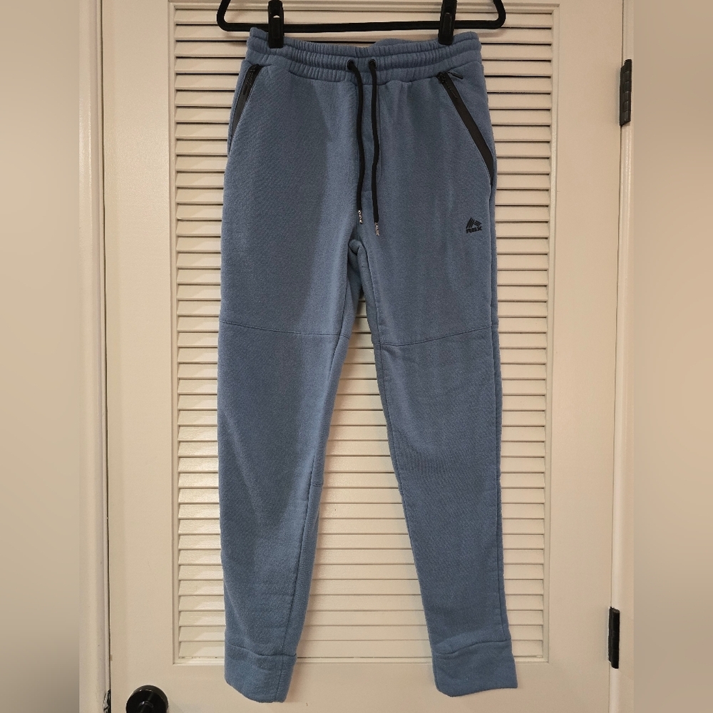 RBX - Men's Light Blue & Black Jogger Sweatpants With Zipper Pockets